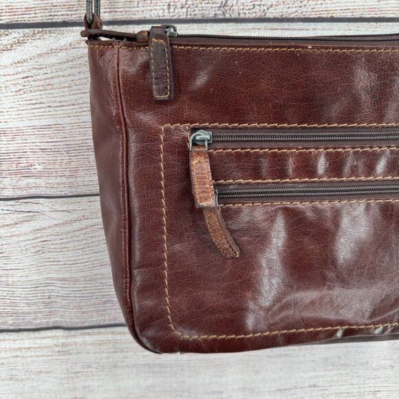 Jack‎ Georges Brown Leather Purse 6 Zippered Pockets - Picture 3 of 16